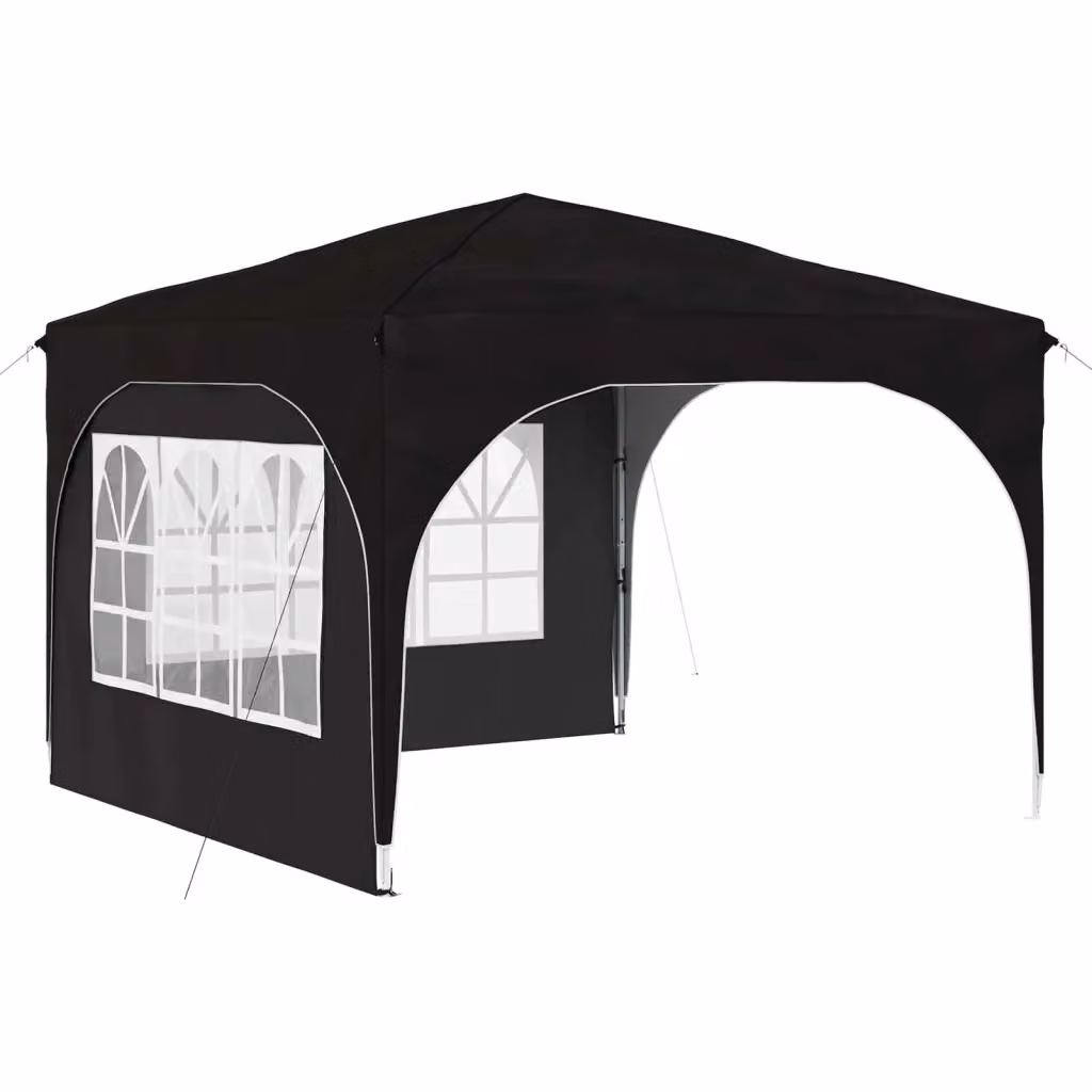 Gazebo a pop-up DESIGN IN per feste, Nero e Argento, L 290 x P 290 x H 245 cm – 2