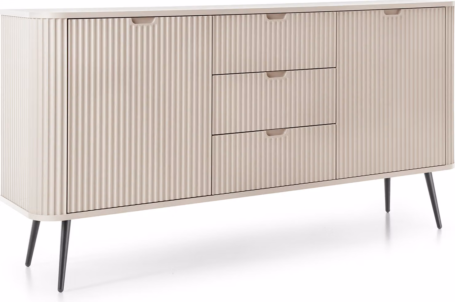 Masseno cassettiera ZENZERO 168 cm credenza con 3 cassetti e 2 ante per soggiorno camera da letto moderna 168x39x87 cm cashmere / cashmere