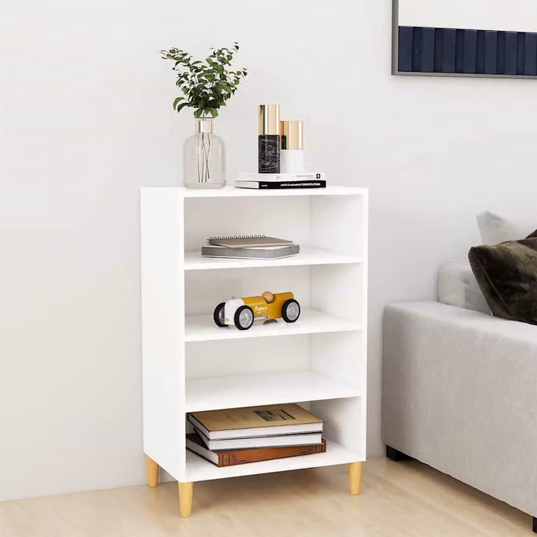 Credenza moderna vidaXL bianca in legno multistrato, L: 57 cm, P: 35 cm, H: 90 cm