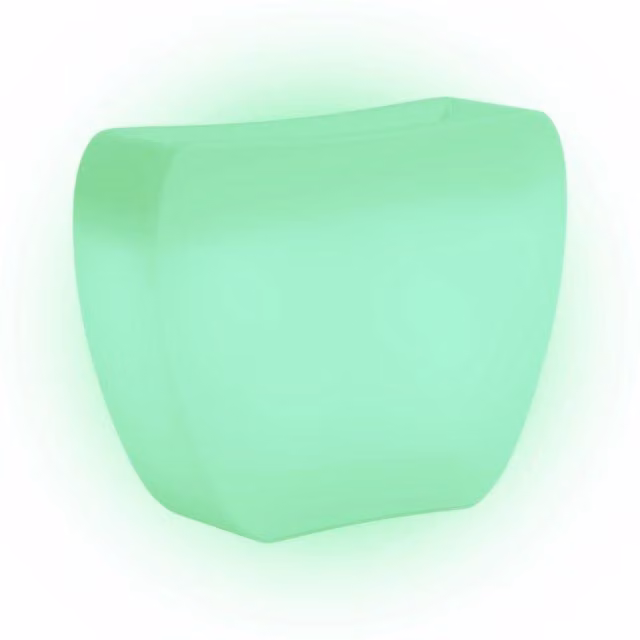 Vaso luminoso moderno di design 100x31 H80 in polimero resistente con LED verde per interno ed esterno - Made in Italy - Monacis