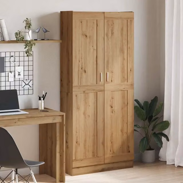 Credenza a muro vidaXL in rovere marrone con ante a battente L 82,5 cm, P 30,5 cm, H 185 cm – 1