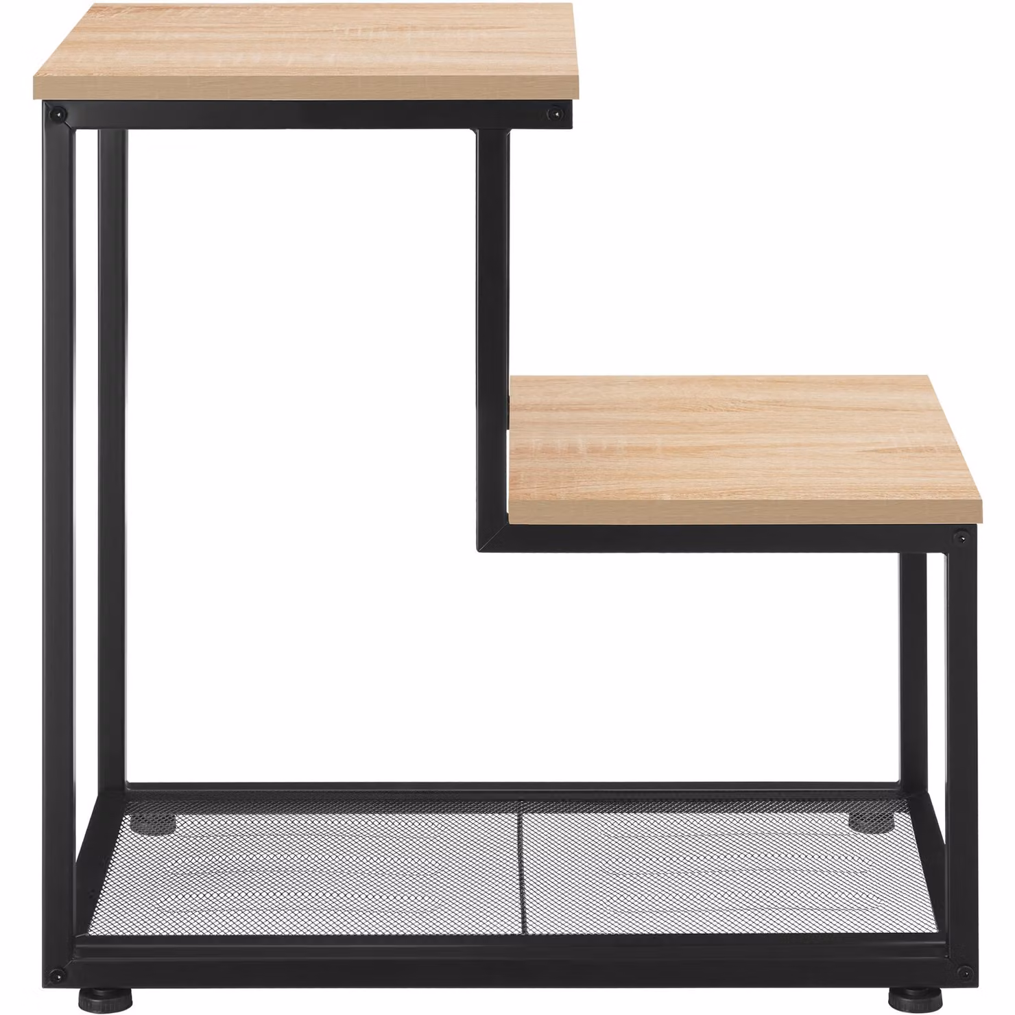 Tavolino da soggiorno industriale tectake in legno rovere e metallo marrone L/P/H: 60,5 x 35,5 x 60,5 cm – 2