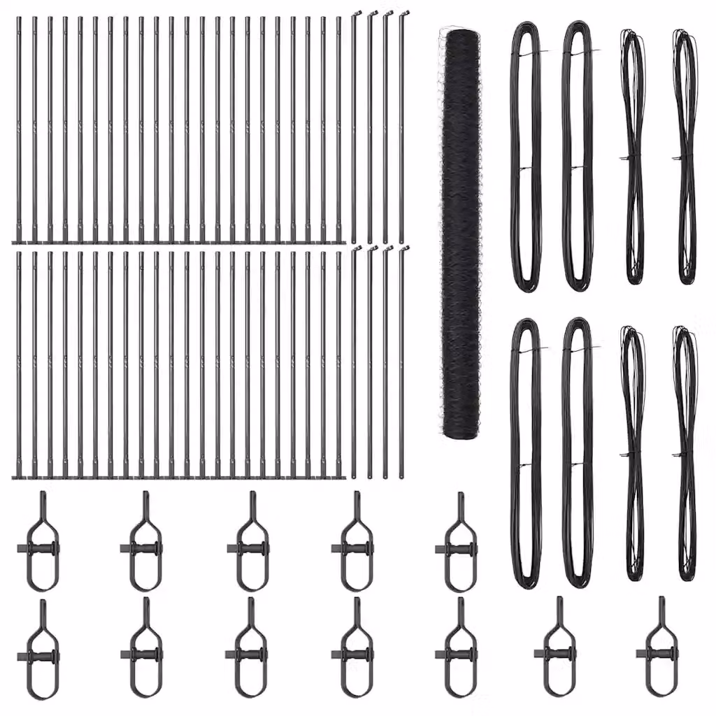 Recinzione esagonale vidaXL in acciaio rivestito in PVC con base in cemento, Grigio, L: 160 cm, H: 100 cm – 2
