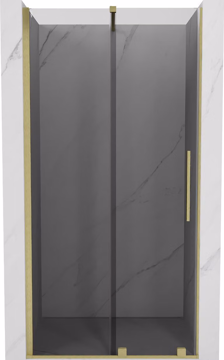 Mexen Velar porta doccia scorrevole 120 cm, grafite, oro spazzolato - 871-120-000-41-55