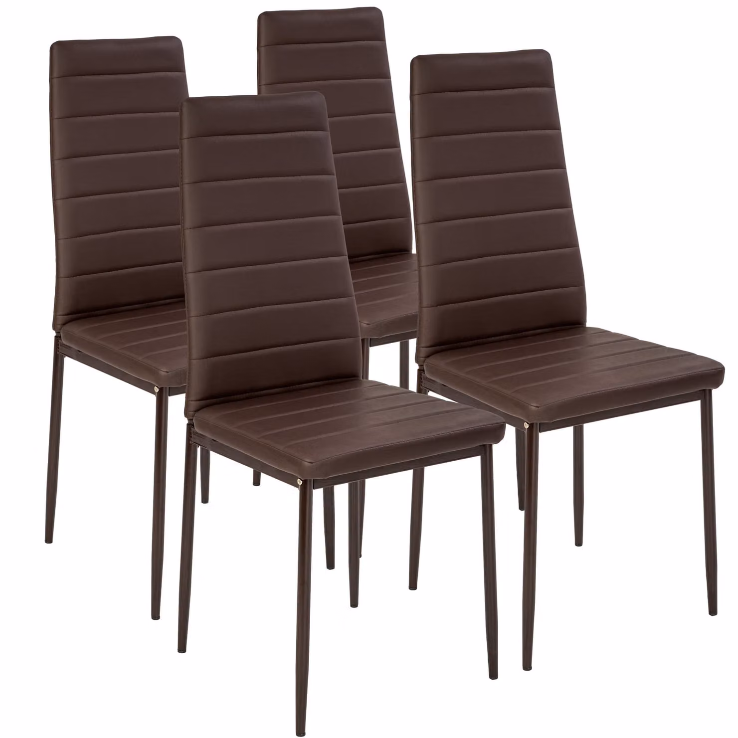 Sedie da sala da pranzo moderne TecTake GmbH in pelle sintetica color beige e marrone