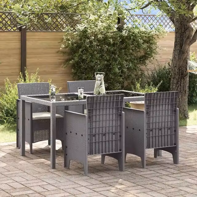 Sedia da Giardino 4 pz Grigio chiaro Polipropilene 847487