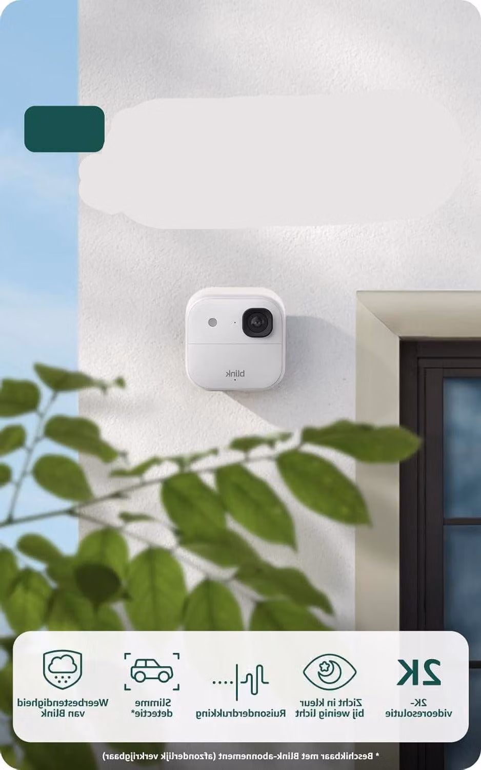 Telecamera di sicurezza esterna - Wireless - Risoluzione video 2K - Sistema composto da 2 elementi - Bianco