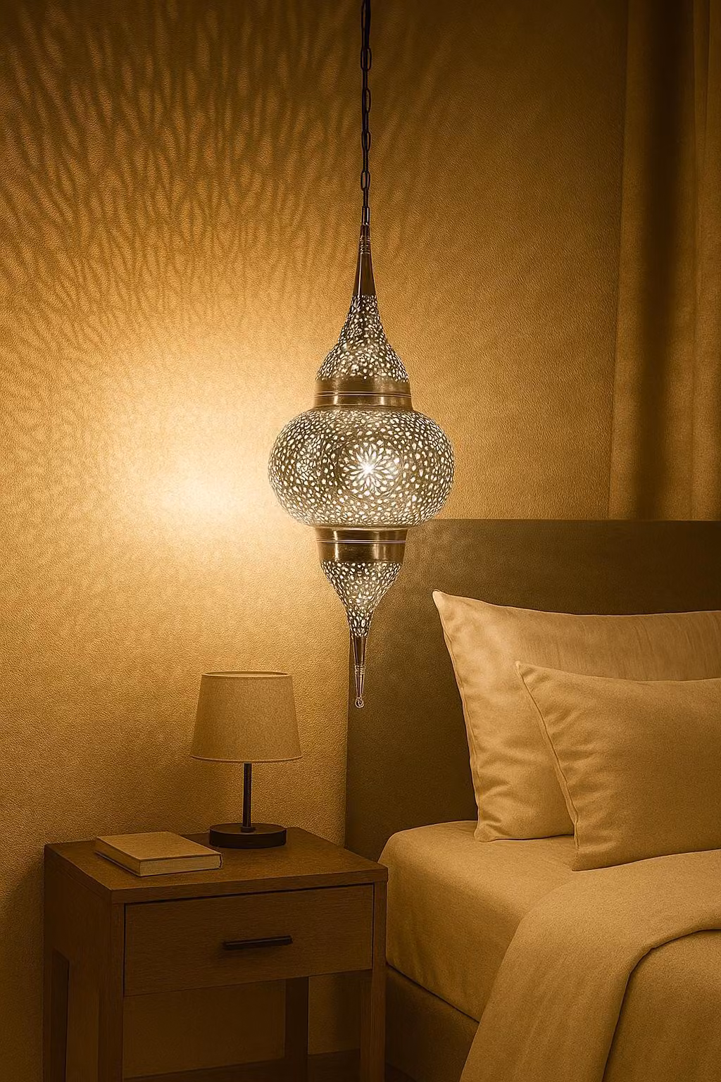 Lampada a sospensione Hayati silver 55cm | Lampada marocchina in ottone