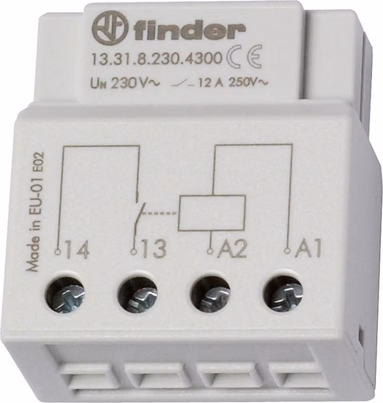 Relè di commutazione Finder, per scatole da incasso, 1 pz.