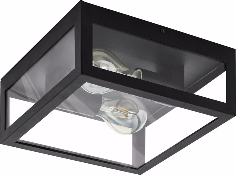 Lampada da parete e soffitto Amezola a 2 luci nera