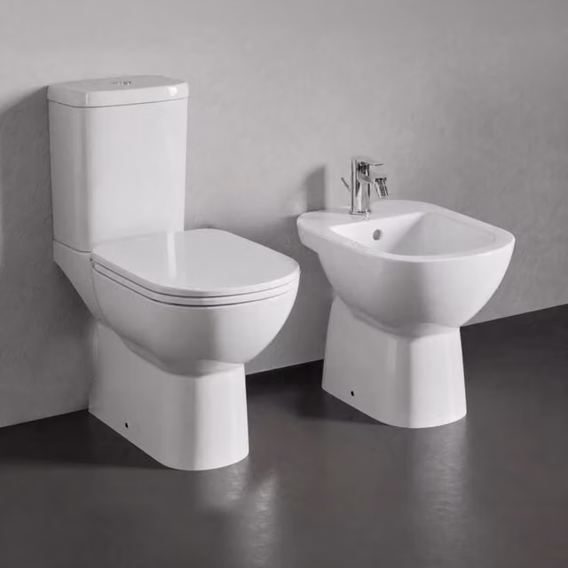 Set sanitari monoblocco con entrata dal basso bidet e sedile wc Gemma 2 Dolomite