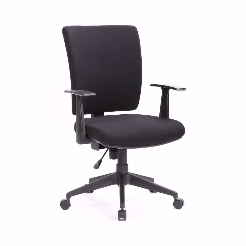 Sedia da ufficio direzionale Eulalia DMORA con braccioli e seduta ergonomica, Nero, L: 61 cm, H: 98/108 cm – 2