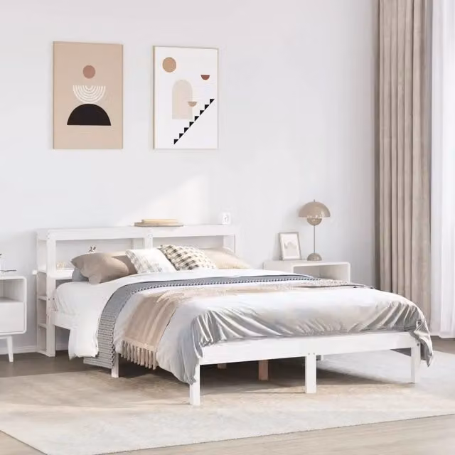 Letto senza Materasso Bianco 120x200 cm Legno Massello di Pino 3305721