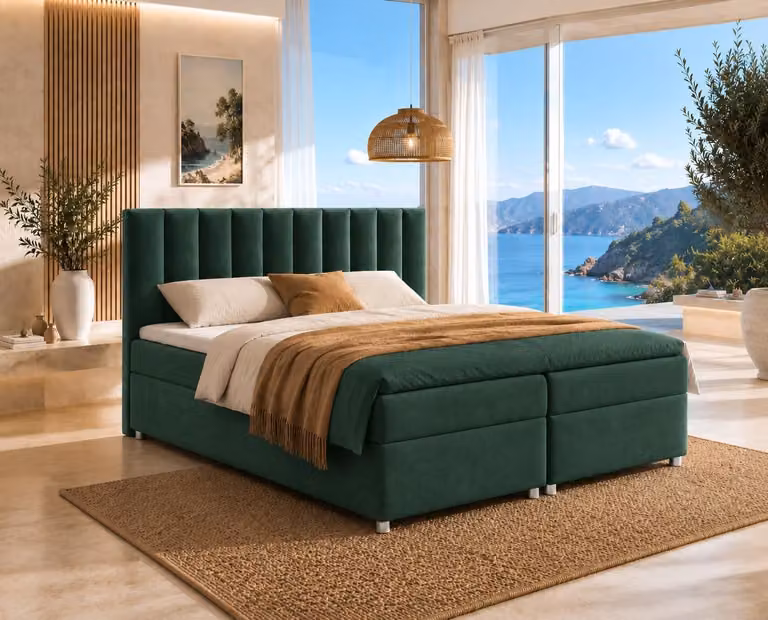 Best For Home Trinity K-10 letto a molle insacchettate | letto con rete a molle Bonell incl. topper | letto imbottito 140x200 con consegna a domicilio