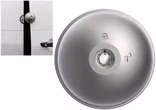Defender per sportelli furgoni UFO 2 Meroni in ottone color argento, set da 2 pezzi con cifratura unica KA