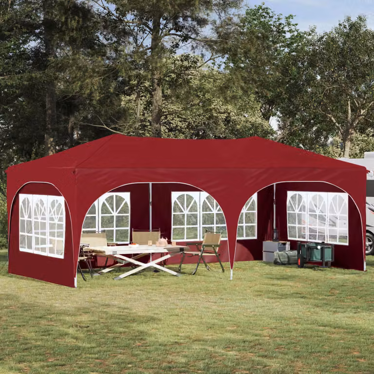 Tenda per feste a pop-up vidaXL, colore rosso, L: 575 cm, P: 288 cm, H: 245 cm