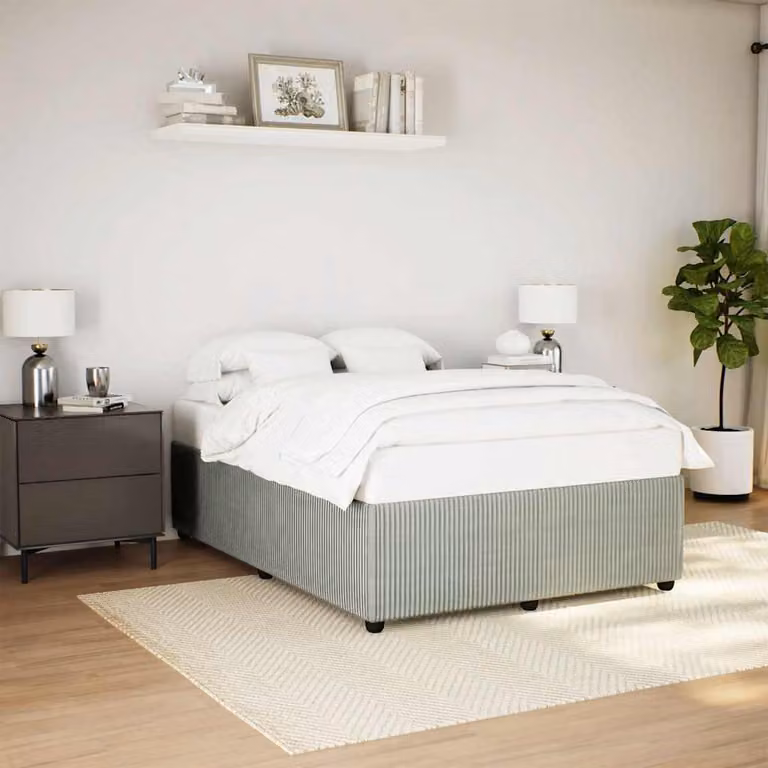 vidaXL Giroletto senza Materasso in Velluto Grigio Chiaro L: 160 cm, P: 200 cm