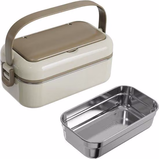 Set da picnic leggero in 2 pezzi per adulti, contenitore capiente con scomparto per le posate, espandibile e lavabile in lavastoviglie, ideale per picnic e per il lavoro