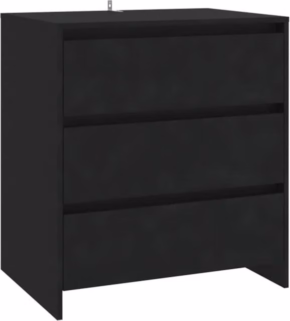 Credenza minimalista nera in MDF per soggiorno e sala da pranzo, L 70 cm x P 41 cm x H 75 cm