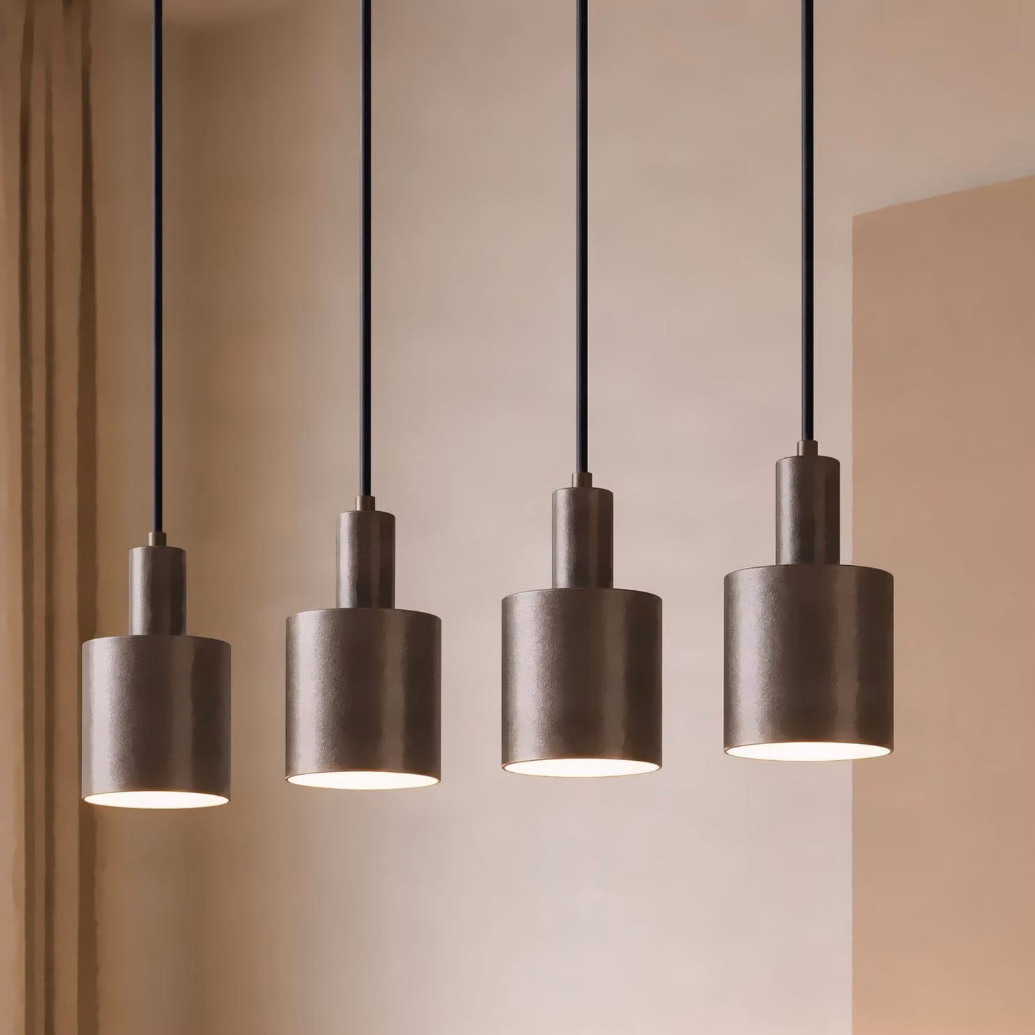 Lampada a sospensione Ovelia Lindby, dimmerabile, Marrone / Ruggine, Soggiorno / Sala da pranzo, Metallo, Moderno, Lampada a sospensione