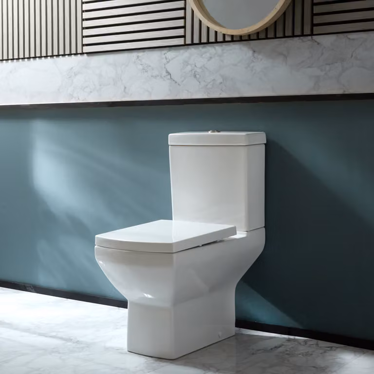 Sanitario Monoblocco Moderno Con Sedile Soft-Close E Pulsante Cromato - Halwell
