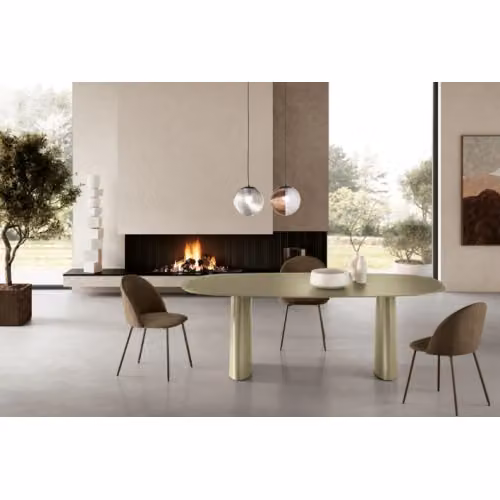 Tavolo fisso Axel Ikone Casa con piano in vetro