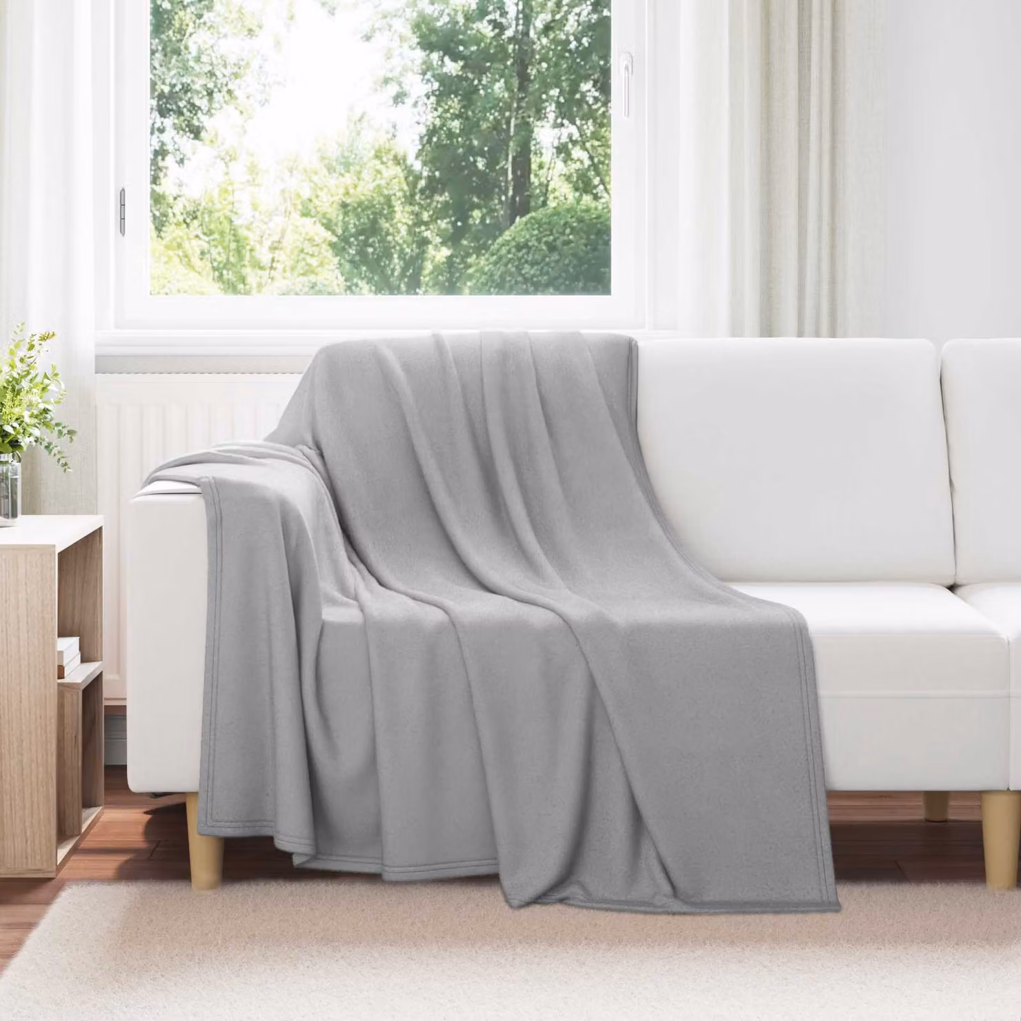 Set di 24 coperte in pile vidaXL grigie, morbide e lavabili, L 200 cm x P 150 cm – 1