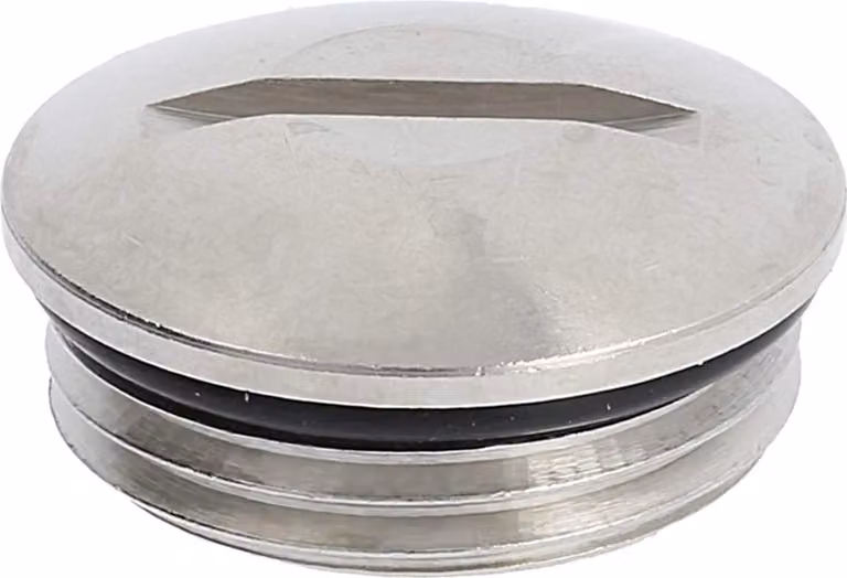 Tappo cieco WISKA M20x1,5 MBR-M20 rotondo con fessura, incl. O-ring Ottone (CuZn) nichelato Lunghezza filettatura 6,0 mm - 1 pezzo