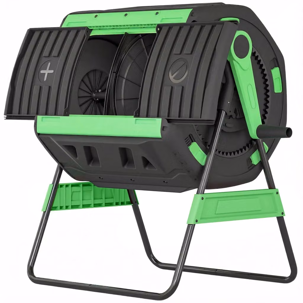 Compostiera da giardino Xylo verde con doppia camera e ventilazione regolabile da 200L – 2