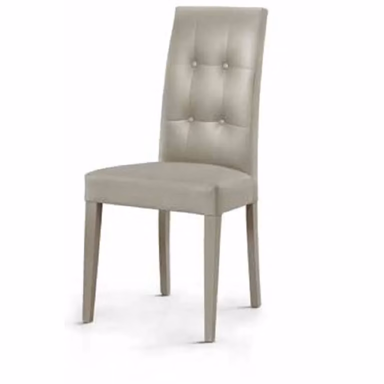 Set di 2 sedie moderne in ecopelle grigio con decorazione a 4 bottoni Mobili 2G