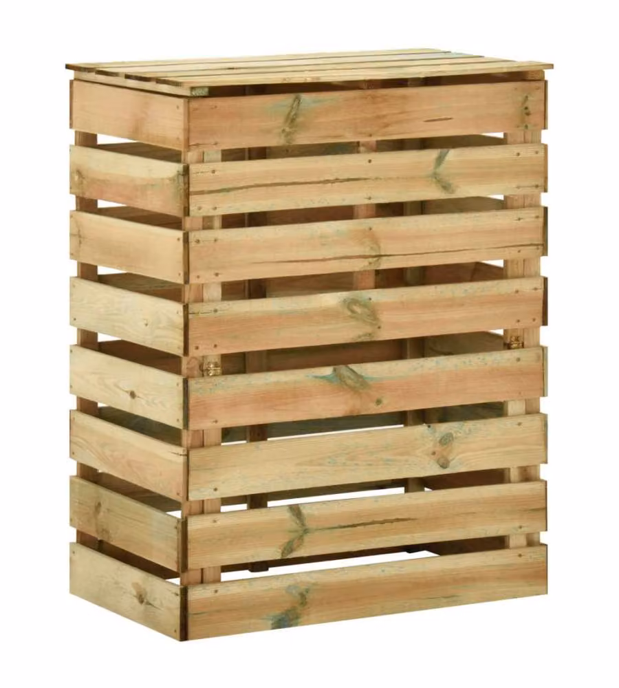 Compostiera da Giardino a Doghe 80x50x100cm in Pino Impregnato