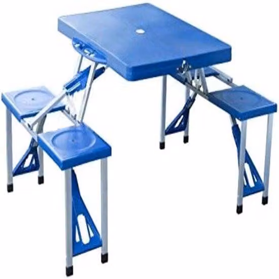 Set da tavolo da gioco, set da salotto, tavolo pieghevole, tavolo in metallo a 4 posti, 135 x 82 x 66 cm