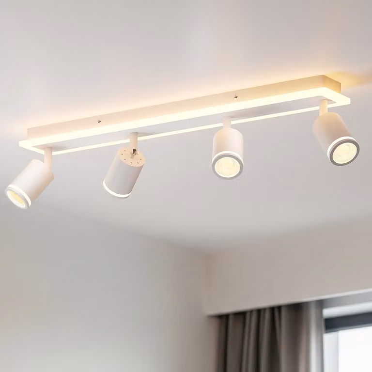 LVWIT, plafoniera a 4 luci, faretto a soffitto LED bianco, lampada da soffitto moderna, faretti per cucina, lampada da soffitto a faretti per soggiorno, senza lampadine