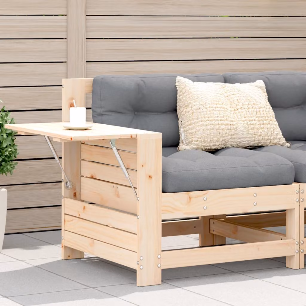 vidaXL Divano da giardino in legno massello di pino rustico con cuscini color antracite, marrone o grigio