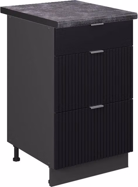 Mobiletto base per cucina Fame-Line Nero rigato/Antracite 50 cm, PL Antracite Vicco