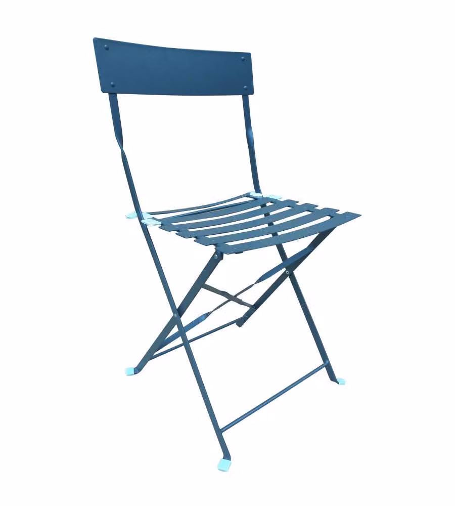 Sedia Pieghevole Metallo Antracite - Struttura Incrociata - 45x45x82cm