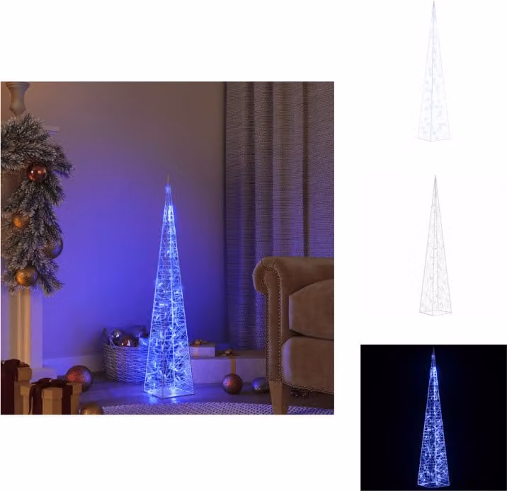 vidaXL LED cono luminoso decorazione acrilica blu 90 cm - Illuminazione natalizia