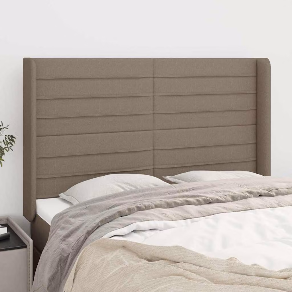 Testiera ad Orecchio vidaXL in Tessuto Beige/Grigio L/P/H: 147 x 16 x 118/128 cm – 1
