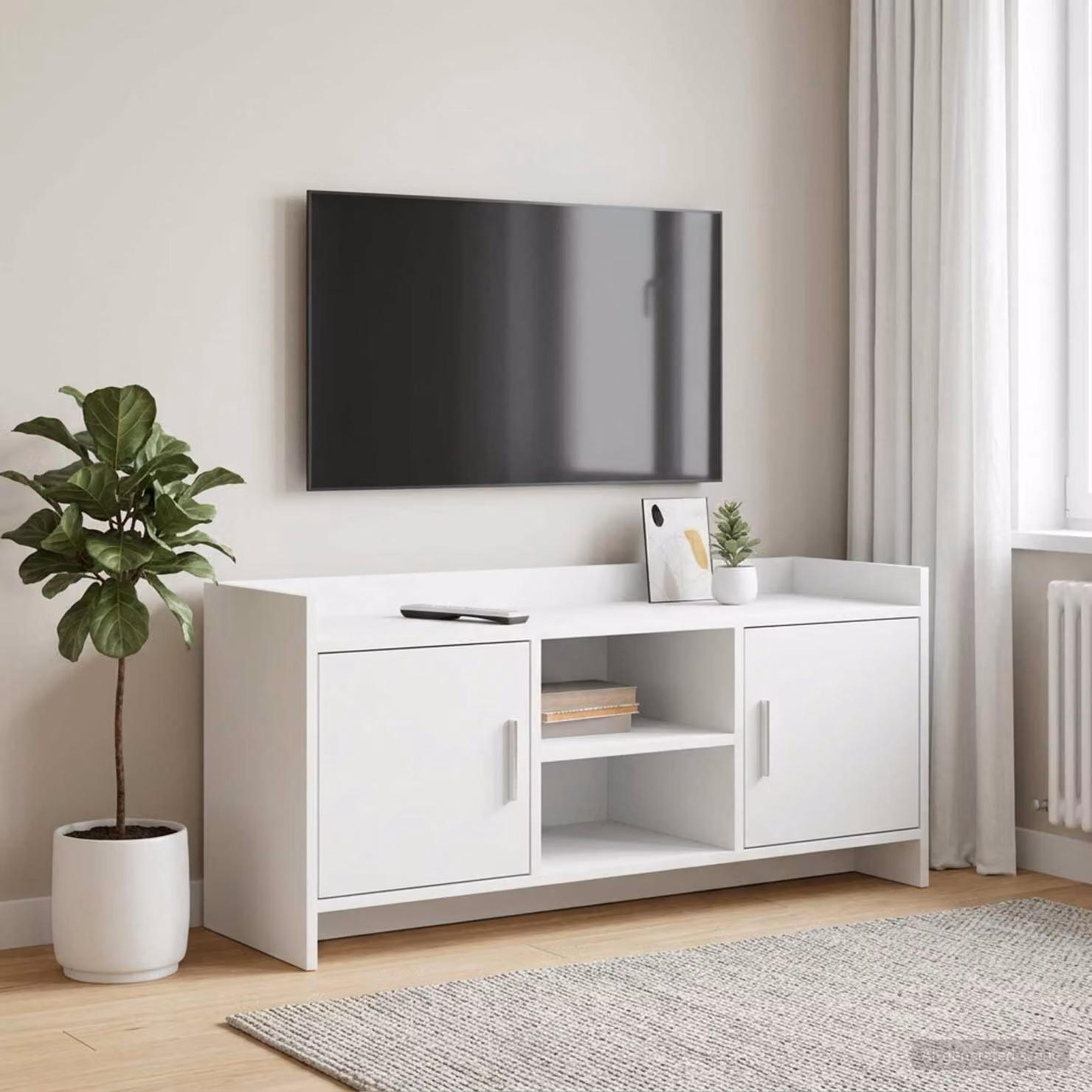 Mobile TV vidaXL Bianco, L 102 x P 33 x H 47 cm