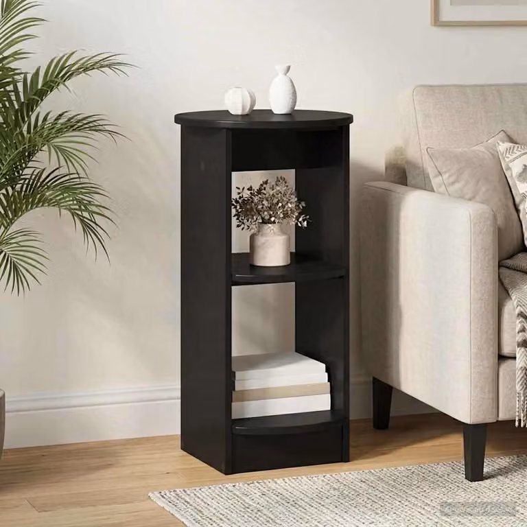 Mobile laterale vidaXL in legno ingegnerizzato nero opaco L 75 x P 40 x H 40 cm
