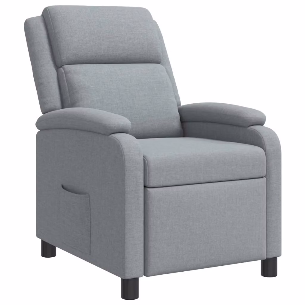 Poltrona reclinabile relax in tessuto grigio con braccioli per soggiorno e ufficio – 2