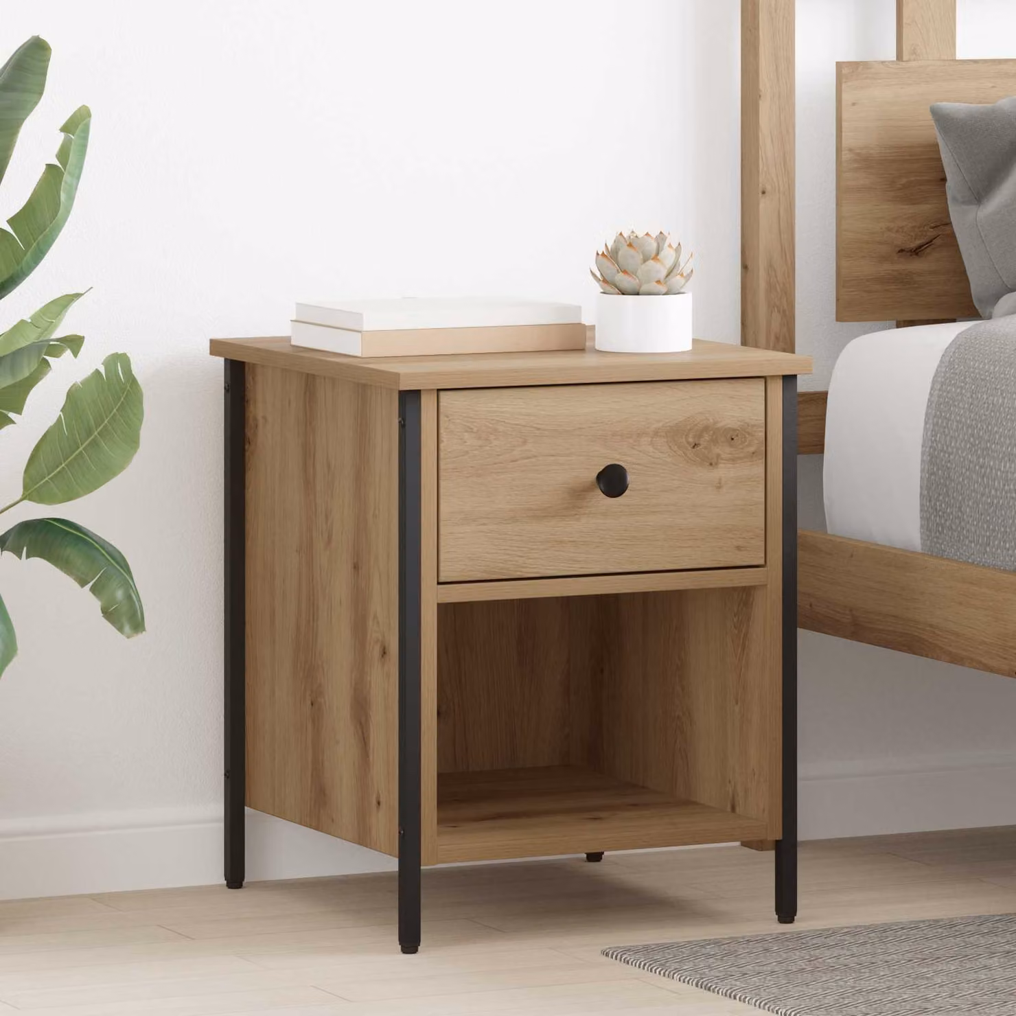 vidaXL Armadio da Notte in Legno Rovere Marrone Rustico L 40 cm, P 42 cm, H 50 cm