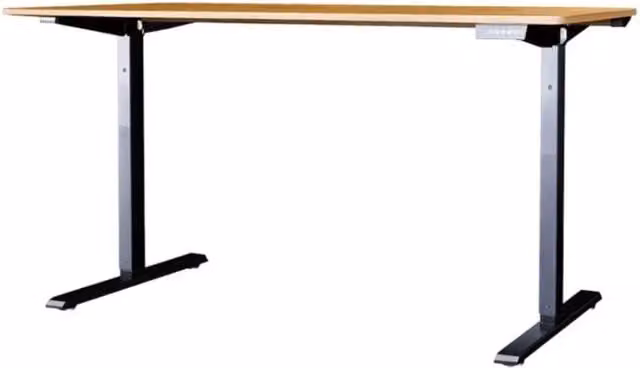 Scrivania elettrica ZENTOR di 120 cm in rovere massiccio regolabile in altezza - Stile industriale