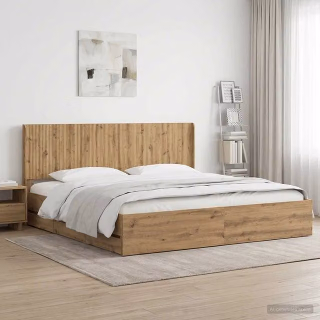 Struttura del letto con stoccaggio e testata Rovere Artigianale 3445835