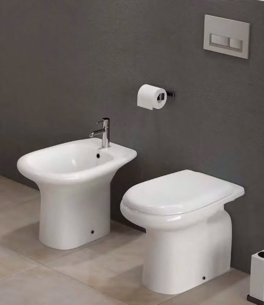 Bidet a pavimento Rak Orient in ceramica bianca L/P/H: 56 x 37,5 x 39,5 cm – 2