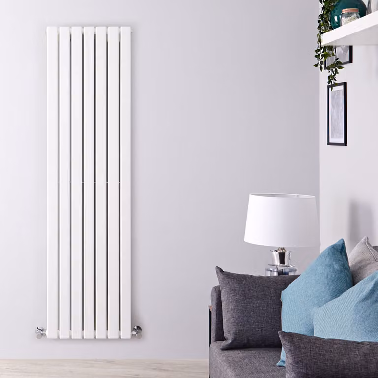 Radiatore Verticale Doppio Design Bianco 1780x490mm 1360W - Alta Potenza - Stile Moderno - Delta