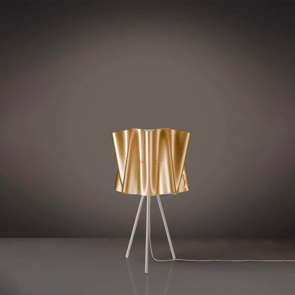 Lampada da scrivania moderna Linea Zero Polilux New Gold in metallo con attacco E27 color oro e bianco – 2