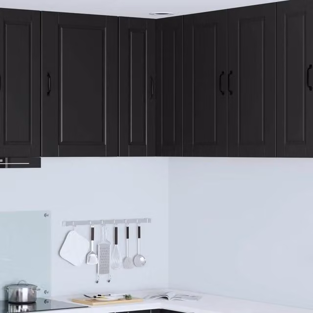 Mobile angolare per parete PORTO Nero 57 x 57 x 80 cm 885426