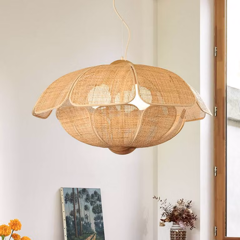 MARKET SET Lampada a sospensione Coquillage, dimmerabile, Legno chiaro, Soggiorno / Sala da pranzo, Legno, Design, Lampada a sospensione