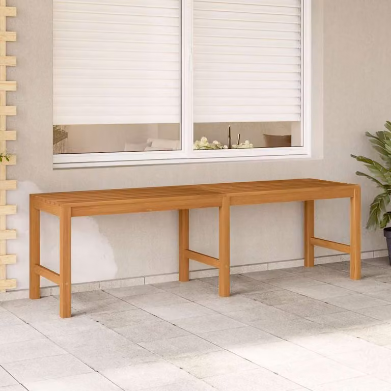 Panchina da giardino moderna vidaXL in legno di teak marrone L: 150 cm, P: 45 cm, H: 40 cm